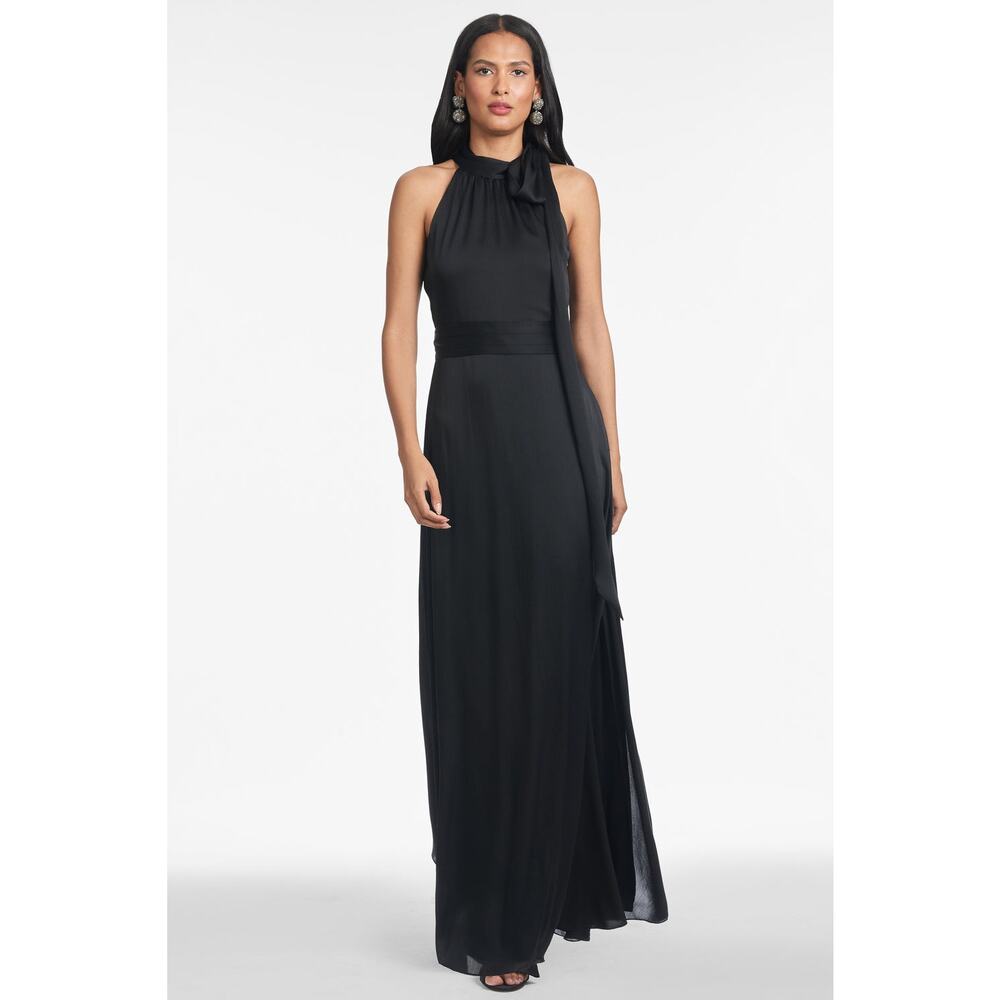 Sachin & Babi Black Halter Kayla Gown NWT